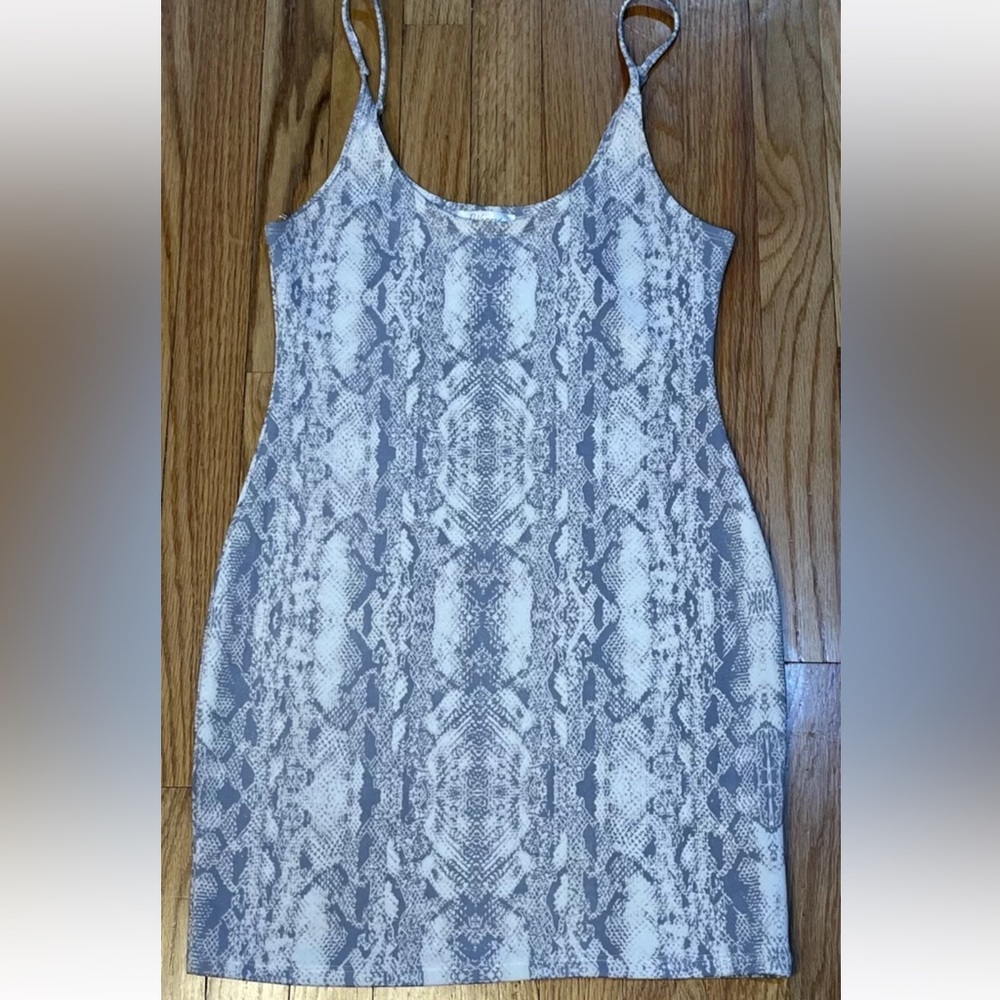 Revamped Periwinkle Snake Print Dress Size M Spaghetti Straps
